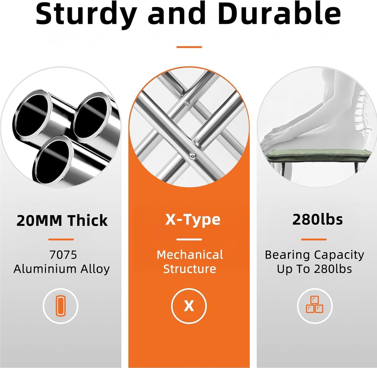 Camping Stool, 16in Tall Portable Folding Stool with Carry Bag, Upgraded Ultralight Chair with Roomy Seat for Adults, Holds 280lbs, Ideal for Hiking, Fishing, Outdoor Use, Green