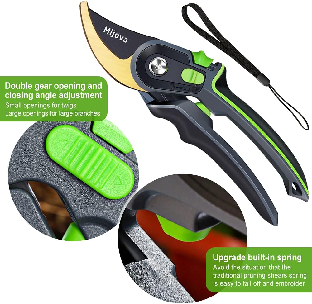 Pruning Shears, Heavy Duty Handheld Gardening Scissors, High Carbon Steel Plant Shears Use for Gardening Pruners, Floral Shrubs and Vines, Professional labor-saving Secateurs
