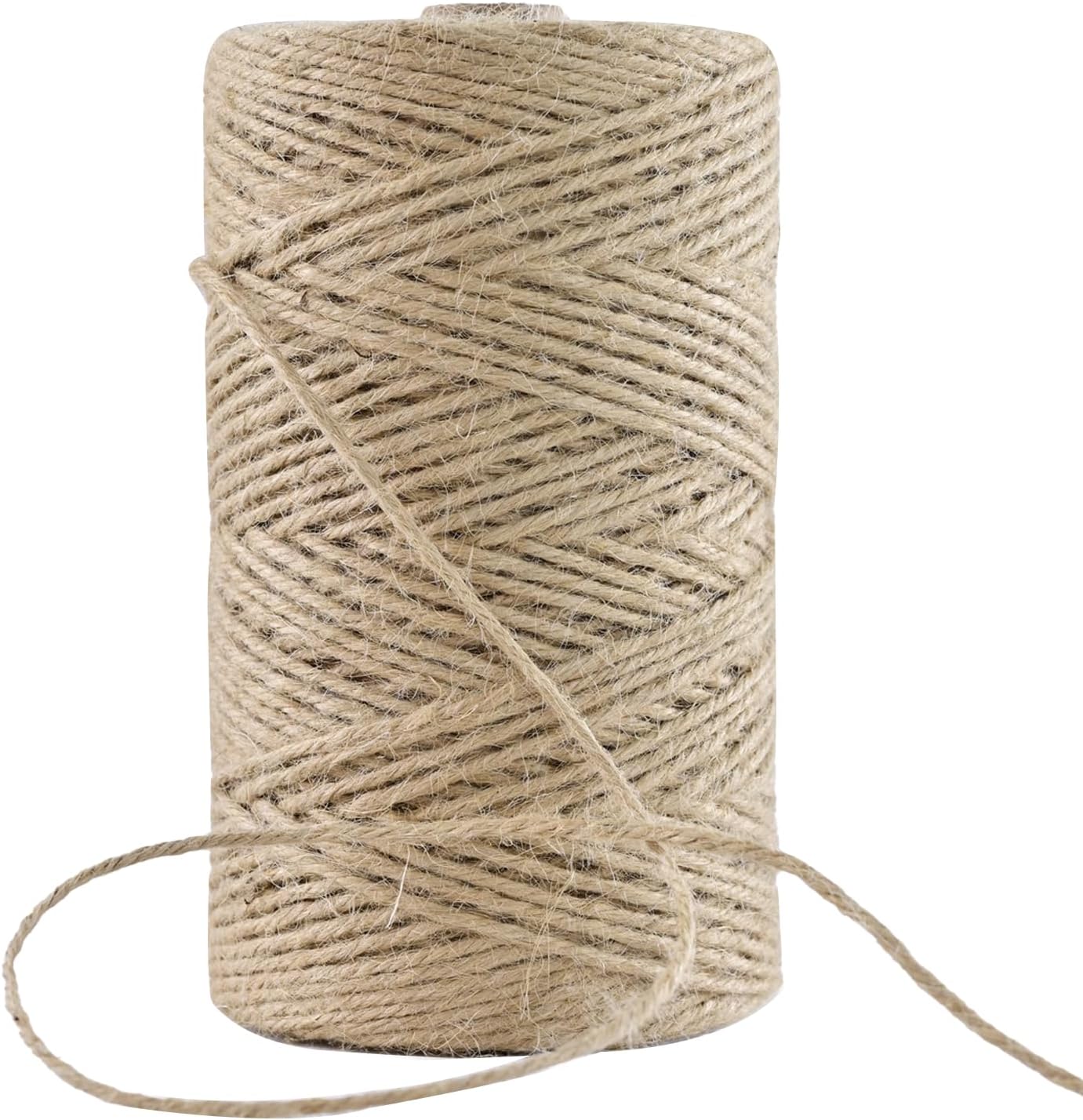 Natural Jute Twine 656 Feet Long String for Crafts Gift Wrapping Christmas Handmade Arts Decoration Packing String Home Decor （3mm * 656feet）