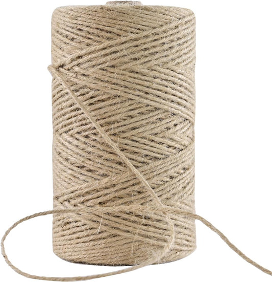 Natural Jute Twine 164 Feet Long String for Crafts Gift Wrapping Christmas Handmade Arts Decoration Packing String Home Decor （3mm * 164feet）