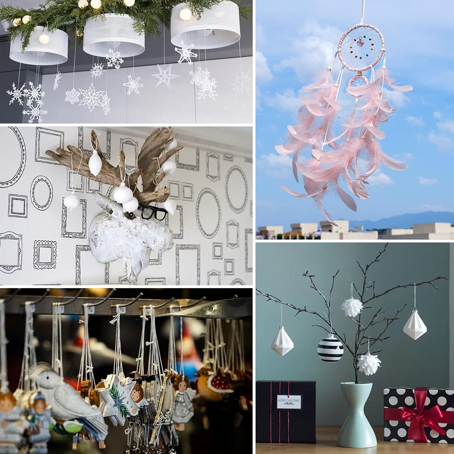 Anvin 984 Feet Cotton Twine Natural Jute Packing String - White for Bakers, Wrapping, Butchers, Baking, Arts and Crafts, Gardening (Pack of 3, 10 Ply 2mm Thick)