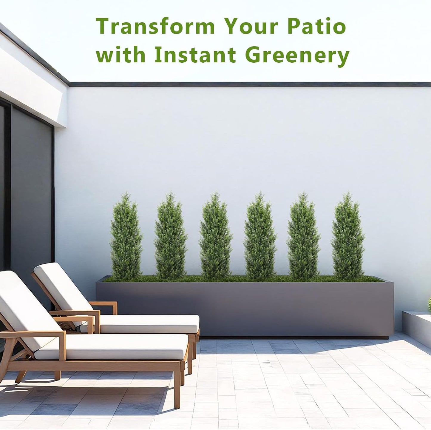 THE BLOOM TIMES 4ft Topiary Trees Artificial Outdoor 2 Pack – UV Resistant Faux Cedar Pine Cypress Bushes and Shrubs, Fake Potted Plants for Front Porch Outside Planter Patio Decor, Set of 2 (4 Foot)