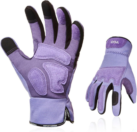 Vgo... Gardening Gloves Ladies,Safety Work Gloves,Touchscreen(Size S,Purple,SL7471)