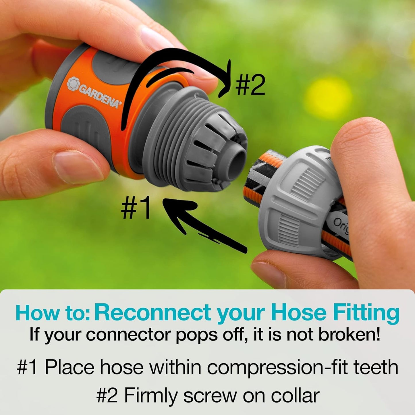 GARDENA (18630) Retractable Garden Hose Reel 115' x 1/2" Wall Mounted, Automatic Retraction & Length Lock for Easy Watering. Heavy Duty Swivel Bracket 180°, Includes Nozzle. Made in Europe