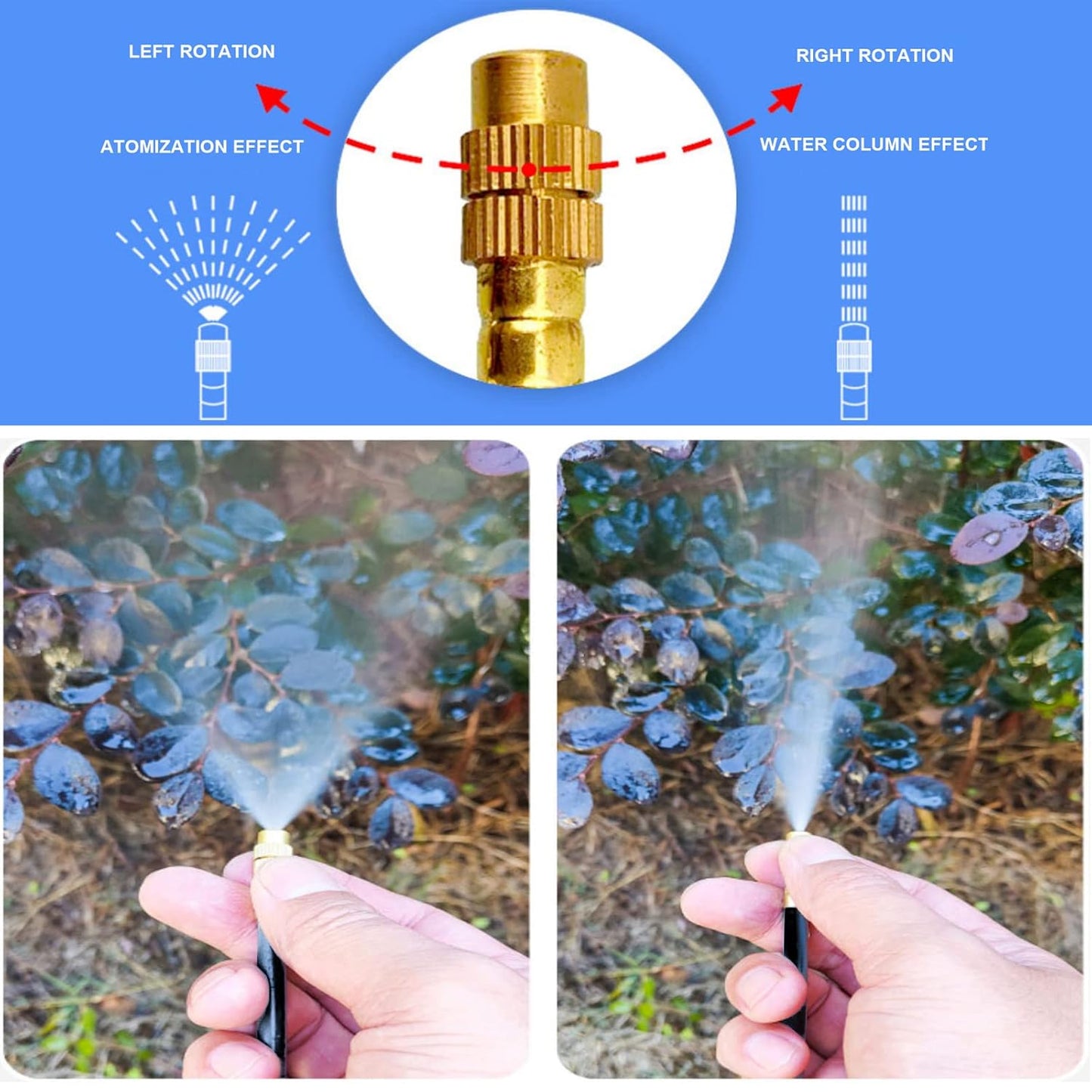 New drip Irrigation kit, Automatic Garden Watering System, Quick Connector and 360-degree Bending Dropper atomizing Copper Nozzle, Garden Plant Lawn Courtyard Watering System. (20 Spray nozzles)