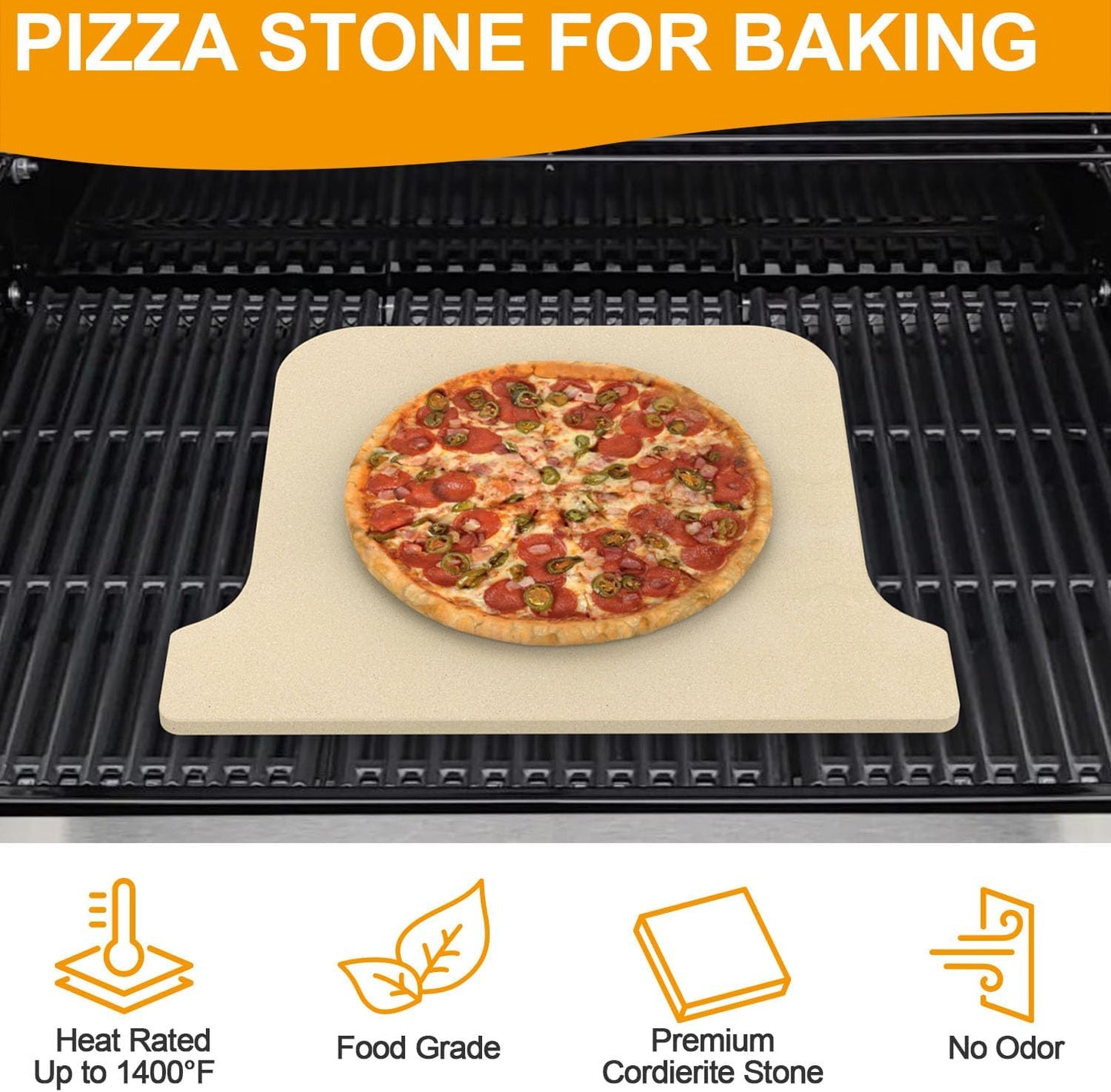 Cordierite Stone Baking Board Replacement for Ooni Koda 16 Gas Pizza Oven, Pizza Stone for Ooni Pizza Oven, Pizza Baking Board Replacement for Ooni Koda 16, Ceramic Baking Stone Accessories