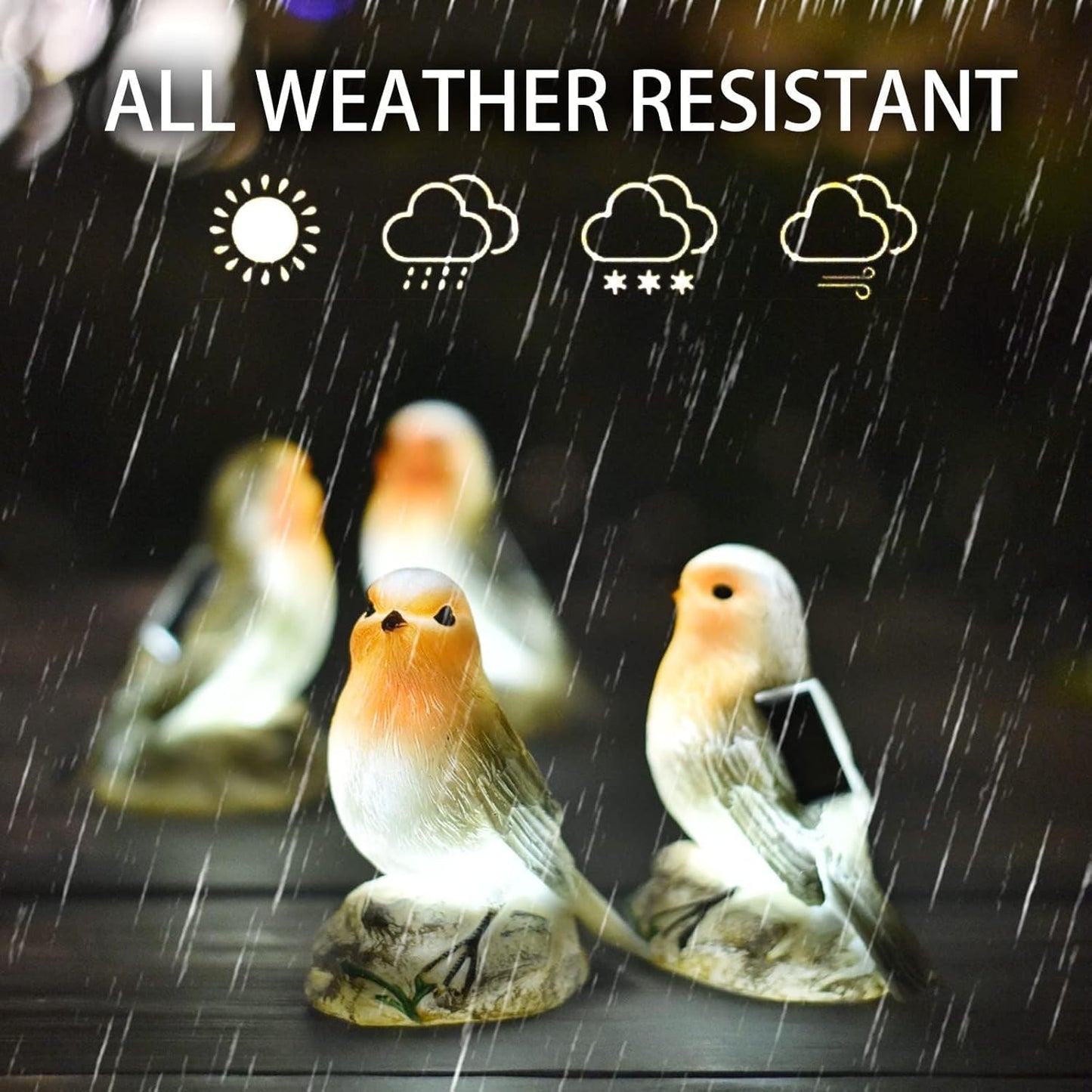 Solar Garden Outdoor Statues Bird Lights, Cute Birds Garden Decor for Outside, Christmas Birthday Gifts Stocking Stuffers Housewarming Gifts Yard Decoration for Women, Mother and Grandma