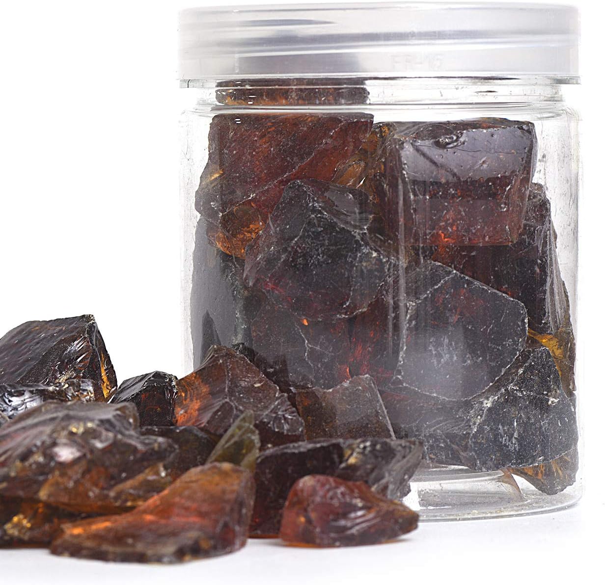 High Luster Reflective Fire Glass Gravel,Fire Gems,Fire Drops,Fire Glass Pebbles Stones Beads Chips for Fire Pit Fish Tank Aquarium Garden,1-2cm,540g/1.19lb (Amber)