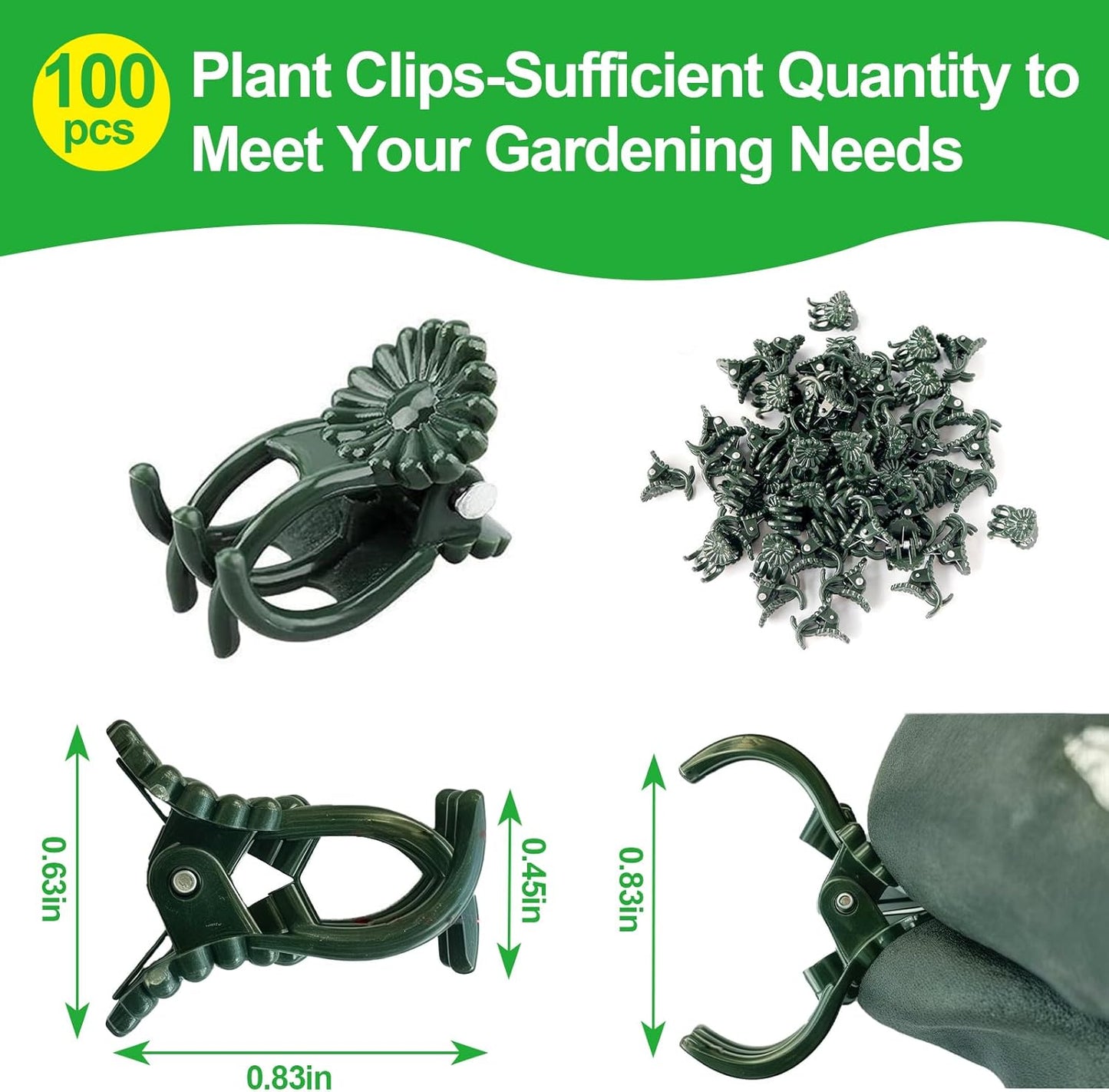 100 Pcs Plant Clips Orchid Clips,Plant Orchid Support Clips,Flower and Vine Clips，Garden Clips，Plant Clips for Climbing Plants
