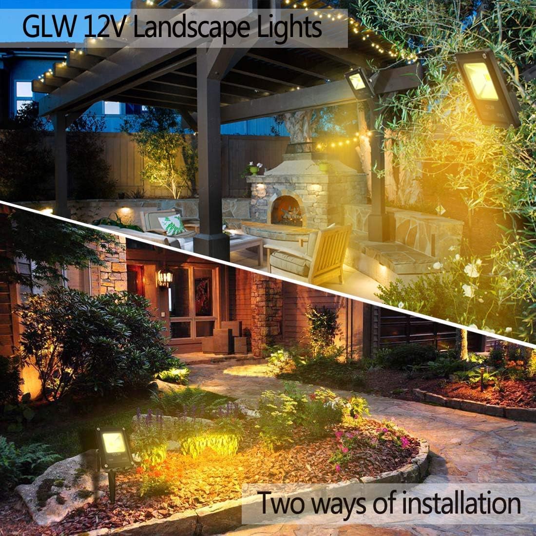 Low Voltage Landscape Lights 10W 12V Outdoor Spotlights IP65 Waterproof Garden Lights,3000K Warm White Landscape Lighting for Yard,Tree,[8 Pack]
