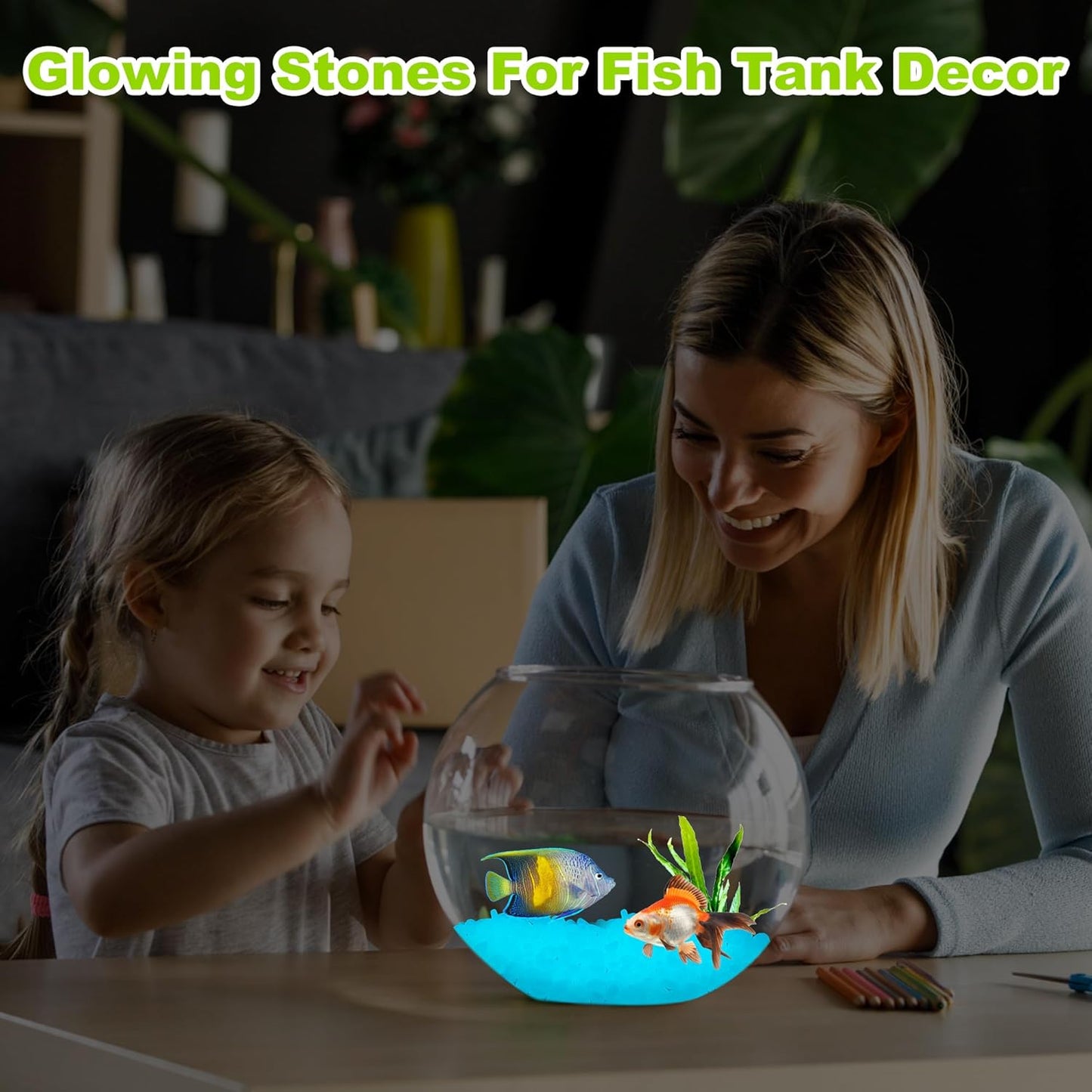 2000pcs 5-8mm White Glow Stones for Outdoors Bulk Outdoor Garden Glow Pebbles Aquarium Luminous Stone for Walkways Driveway Yard Plant Pots