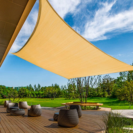 KANAGAWA 6'X12' Sand Custom Size Sun Shade Sail Rectangle UV Block Canopy Cover for Patio Backyard Lawn Garden Outdoor (Customized Available)