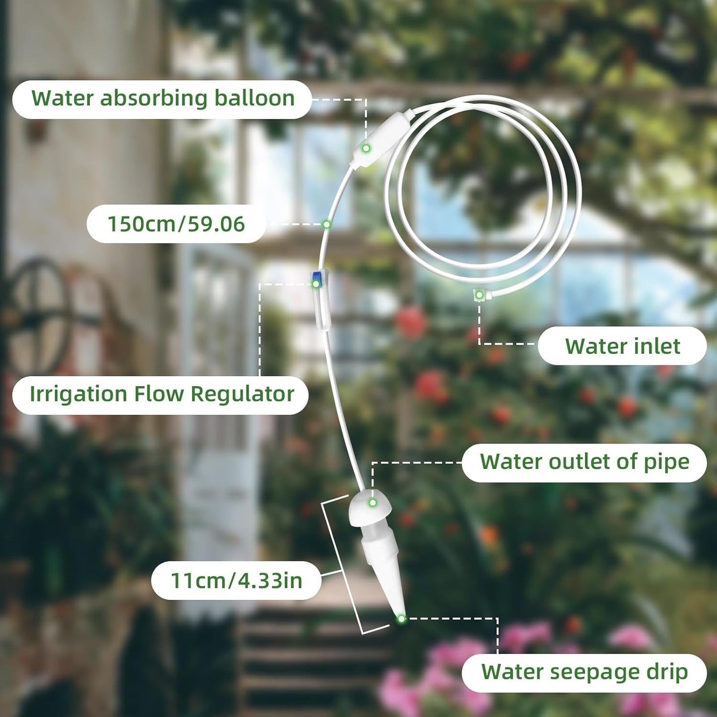Plant Watering Seepage Devices, Insert into Soil, Self Watering Stakes for Indoor & Outdoor Plant, Automatic Irrigation (6 PCs)