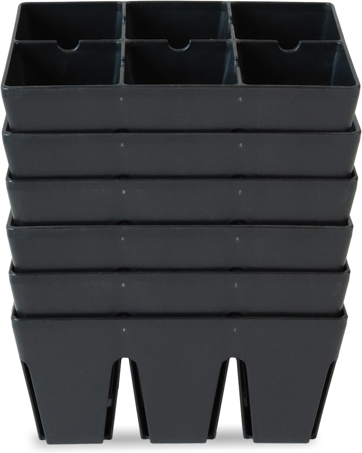 Epic Gardening Reusable Seed Starter Tray - 6 Cell/6 Seedling Starter Trays - Easy Watering, Indoor Greenhouse, Plant Starter, Gardener-Friendly for Seedlings | UV-Treated & BPA-Free - Black