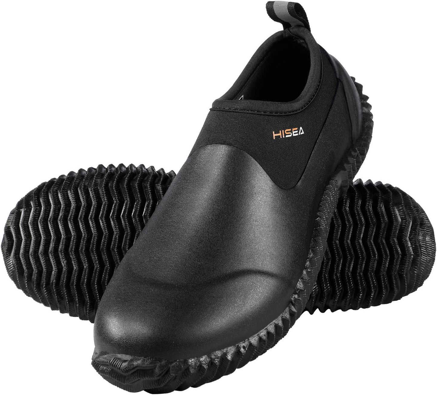 HISEA Unisex Waterproof Garden Shoes, Men's Rubber Rain Boots Women's Ankle Rain Shoes Neoprene Camp Booties Outdoor Slip-On Footwear for Gardening, Farming, Camping, Car Wash, Lawn Care and Yard Work