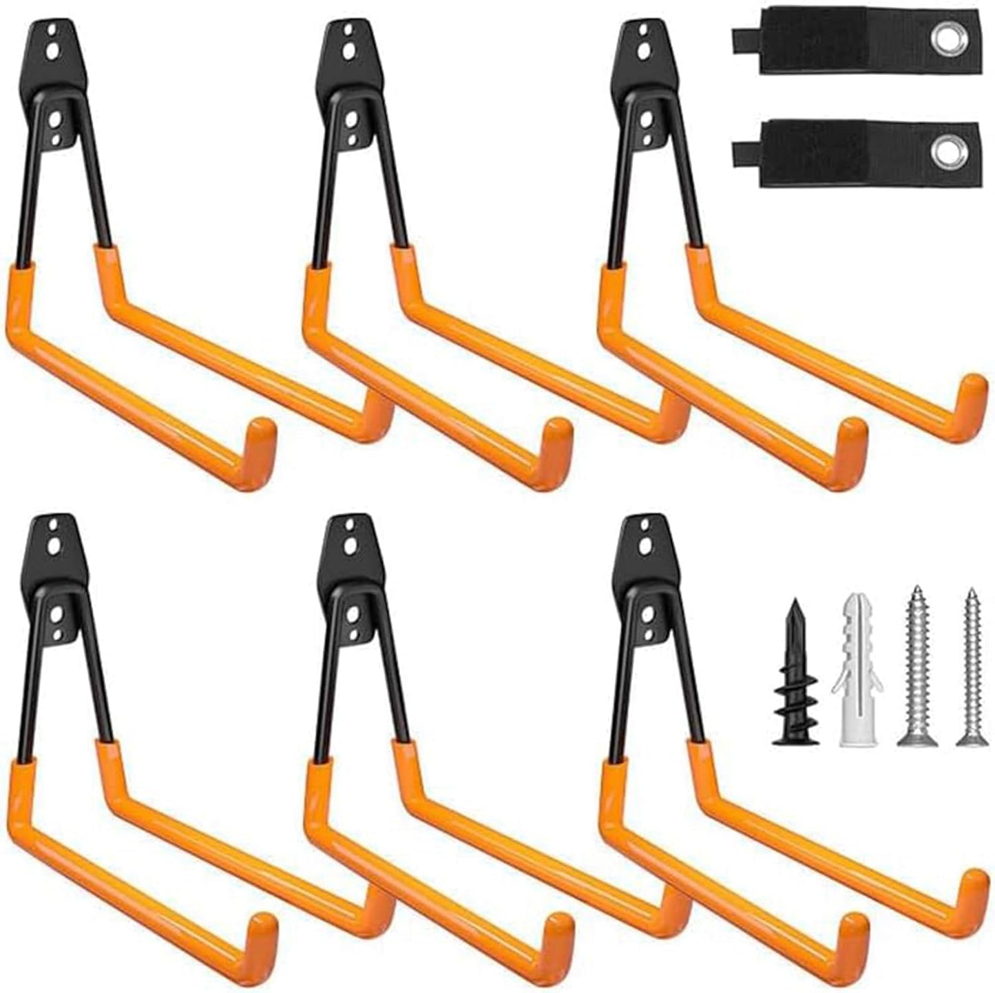 Garage Hooks Heavy Duty, 8 Pack Wall Mount Storage Hangers with Extension Cord Holder Organizer, for Power Tool, Garden Tool, Utility, Ladder, Hose and More