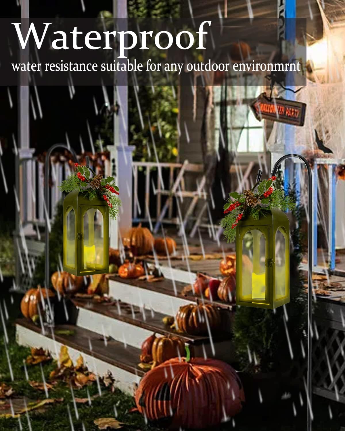 Bdor Lantern Decorative Candle Lantern 16 Inch Remote Vintage Decorations with Timer LED Metal Hanging Lantern for Home Outdoor Porch Decor Christmas Centerpieces for Tables