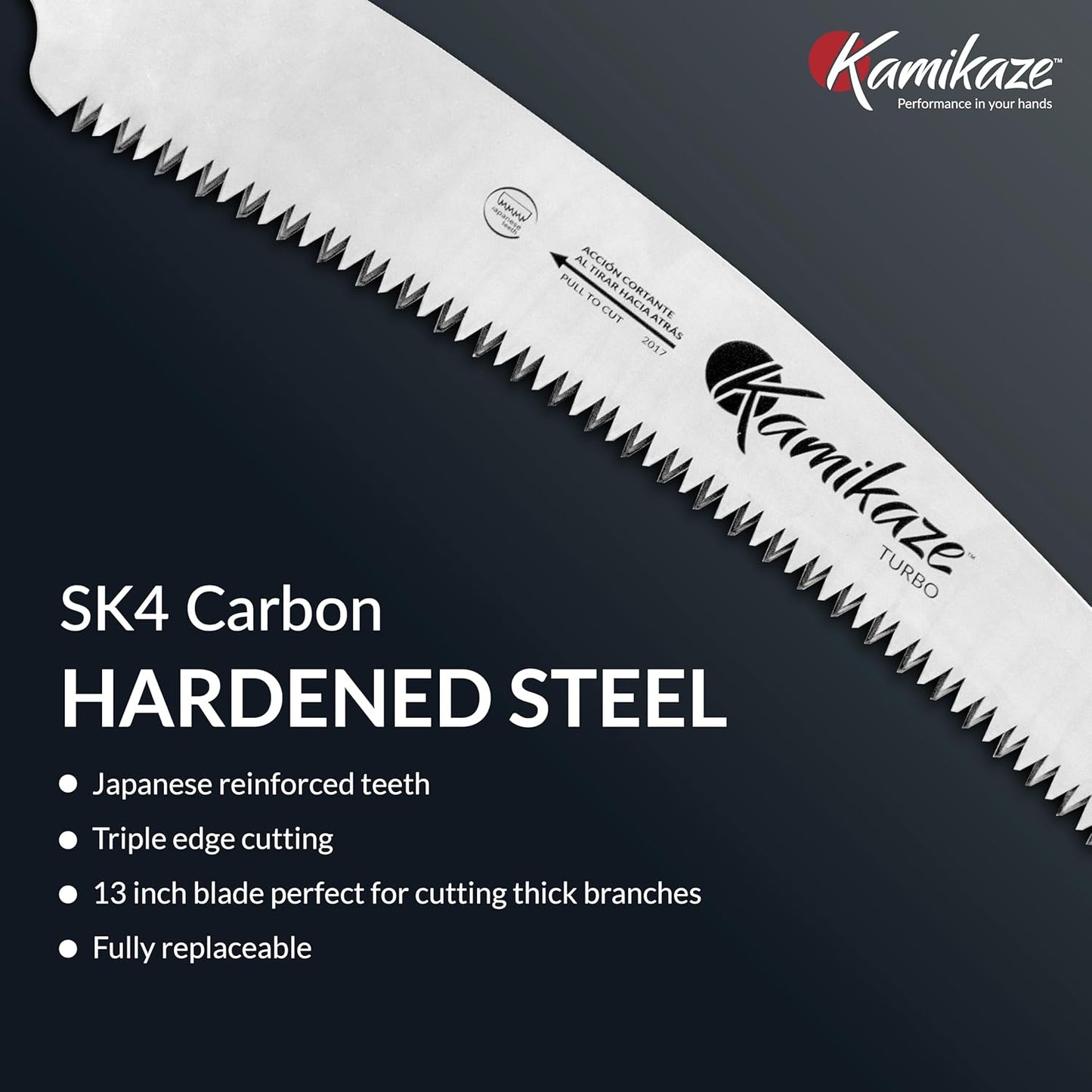 EZ Kut Kamikaze Saw Curved Blade with Scabbard - 19.3 Inch Heavy Duty Pruning - Carbon Hardened Steel Japanese Technology- Best Pruning Saw for Tree Trimming