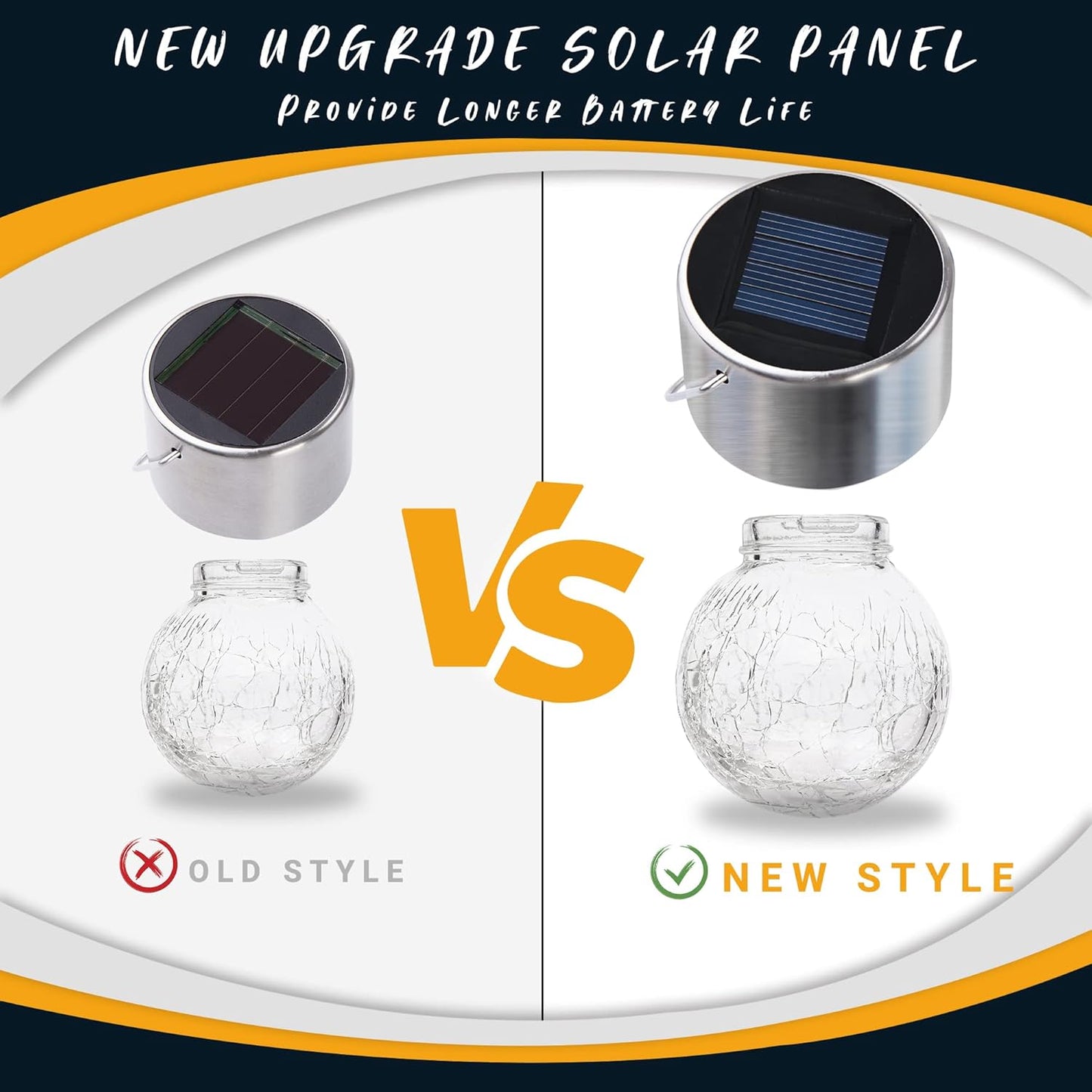 GIGALUMI 24 Pack Solar Outdoor Lights, Solar Hanging Lights for Christmas Decoration-Cracked Glass Solar Lights Outdoor Waterproof for Garden, Yard, Fence, Tree(Cold White)