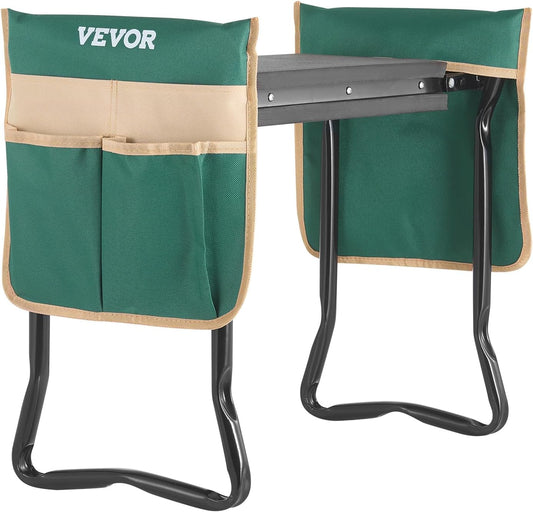 VEVOR Folding Garden Kneeler and Seat Heavy Duty, Widened 8" EVA Foam Pad, Portable Garden Stool with Tool Bags, Gardening Bench to Relieve Knee & Back Pain, Great Gifts for Seniors, Women, Parents