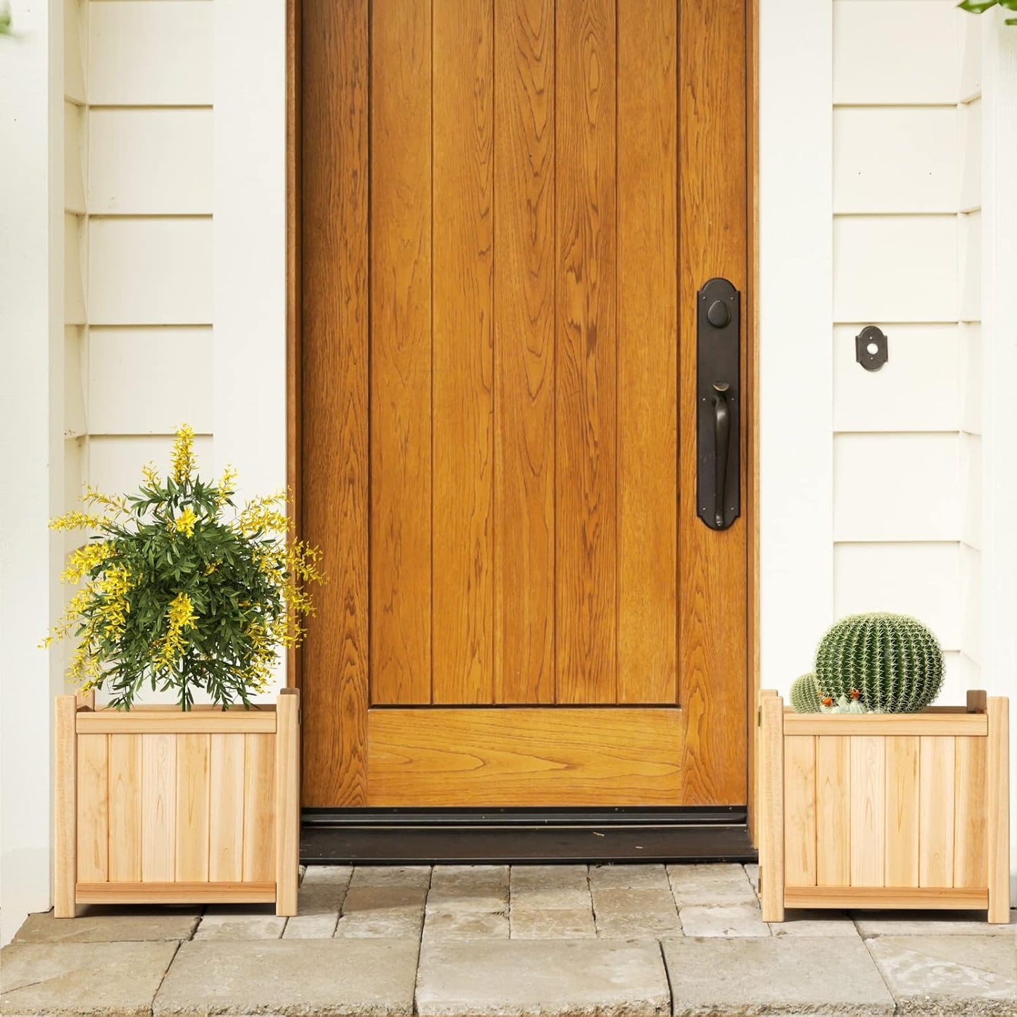 Giantex Raised Garden Bed, Folding Wood Planter for Vegetable Flower, Outdoor Elevated Planting Boxes, Folding Plant Container Patio Lawn Garden Backyard, Easy Assembly, 15" Lx15 Wx14 H