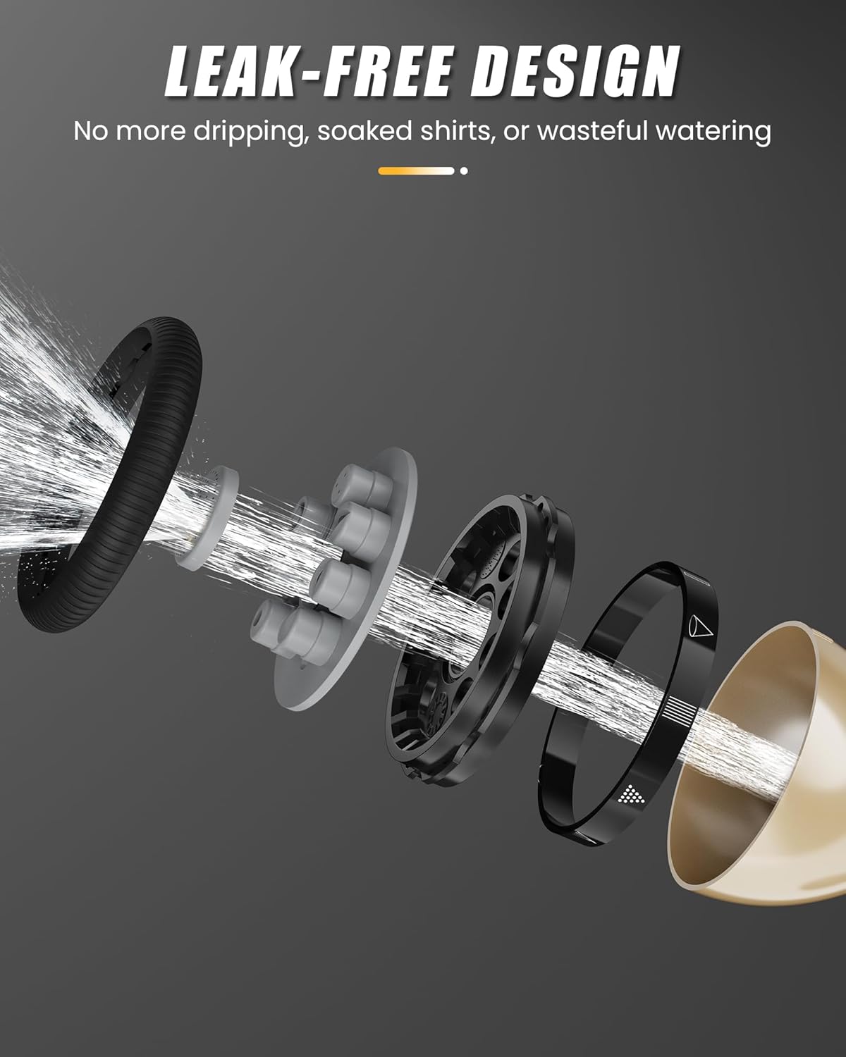 RAINPOINT Garden Hose Nozzle, Hose Sprayer Nozzle with 9 Spray Patterns, High Pressure Water Hose Nozzle Heavy Duty Metal Hand Sprayer, Watering Plants and Lawn, Car Washing, Pet Showering,Grey 2pcs