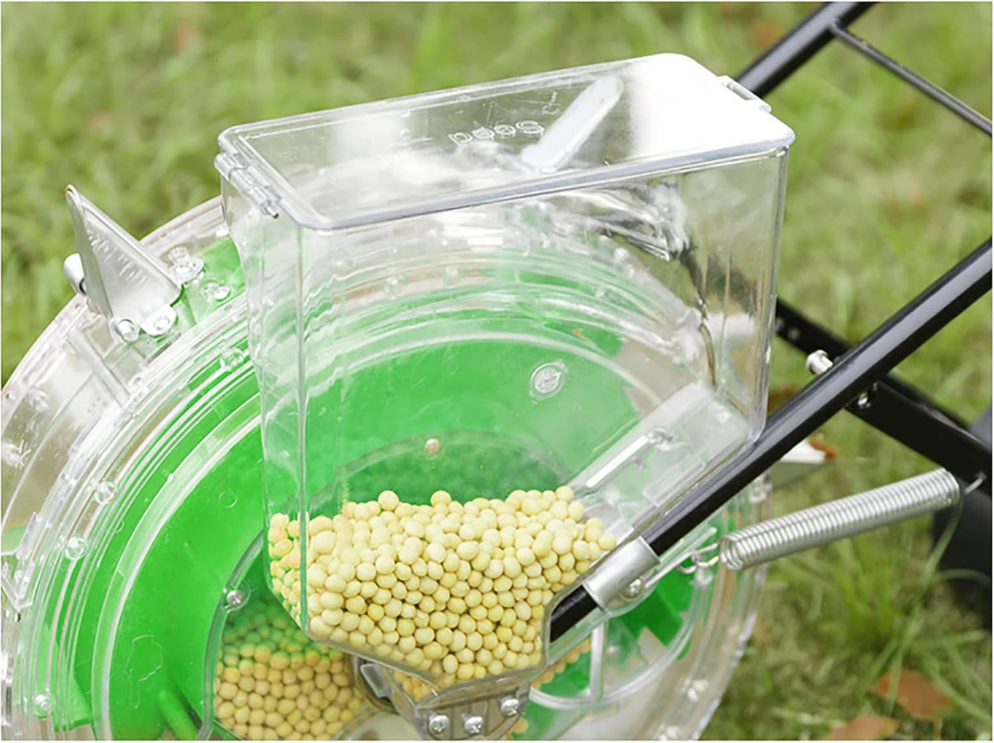 Garden Seeder Row Planter, Hand Push Seeder Machine w/12 Holes Row Seeding Sowing & Fertilizer Applicator, Walk-Behind Row Crop Planter for Sowing Seeds, Corn, Soybeans, Peanuts, Mung Beans, Sunflower