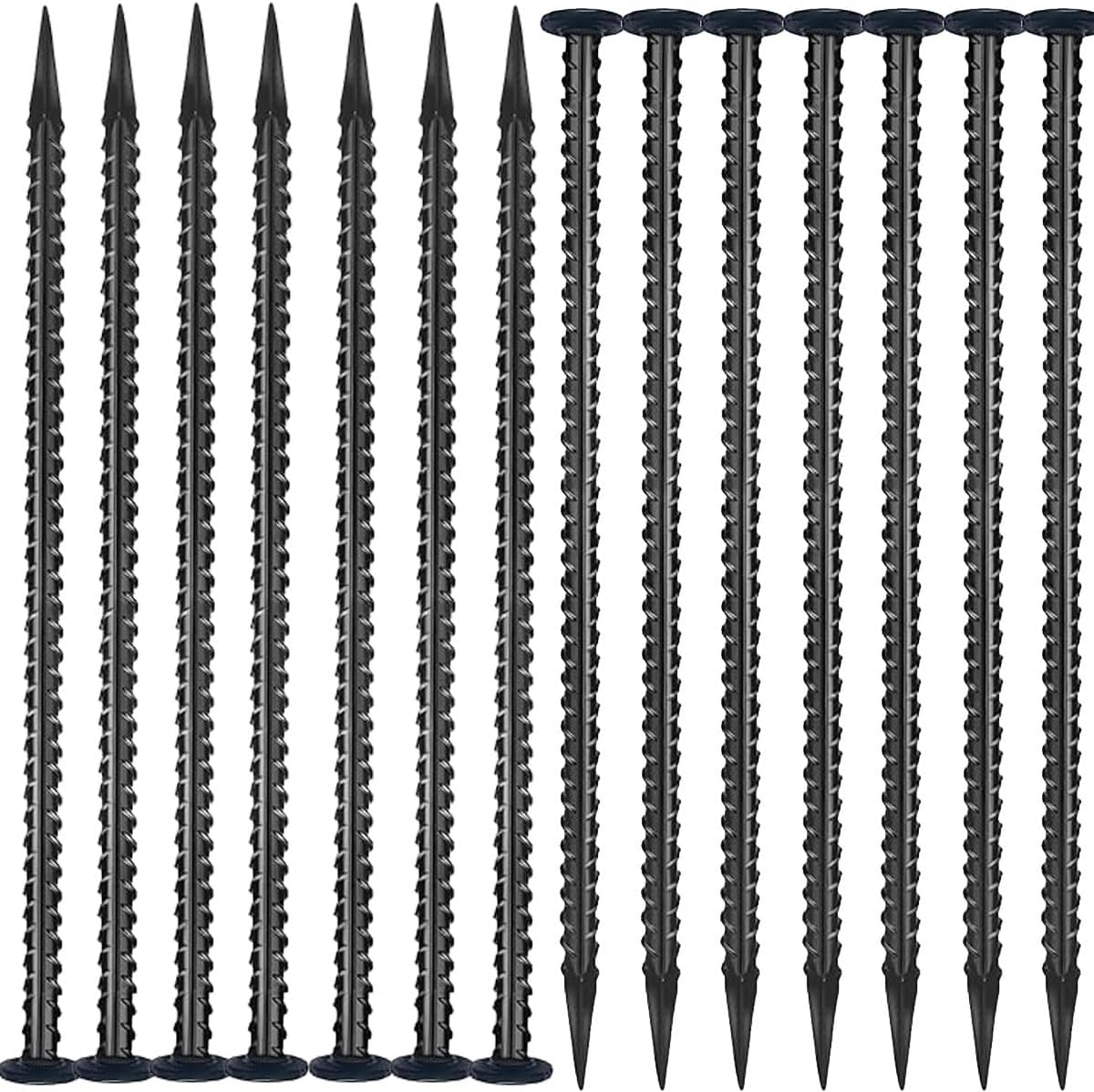 16 Inc Rebar Stakes, Ground Stake，1/2 Inch Diameter, Galvanized Steel Ground Anchors,Speed Bump, Tent Stakes, Heavy Duty Metal Stakes, Used for Road Construction Outdoor Camping,30 Pack（Black）