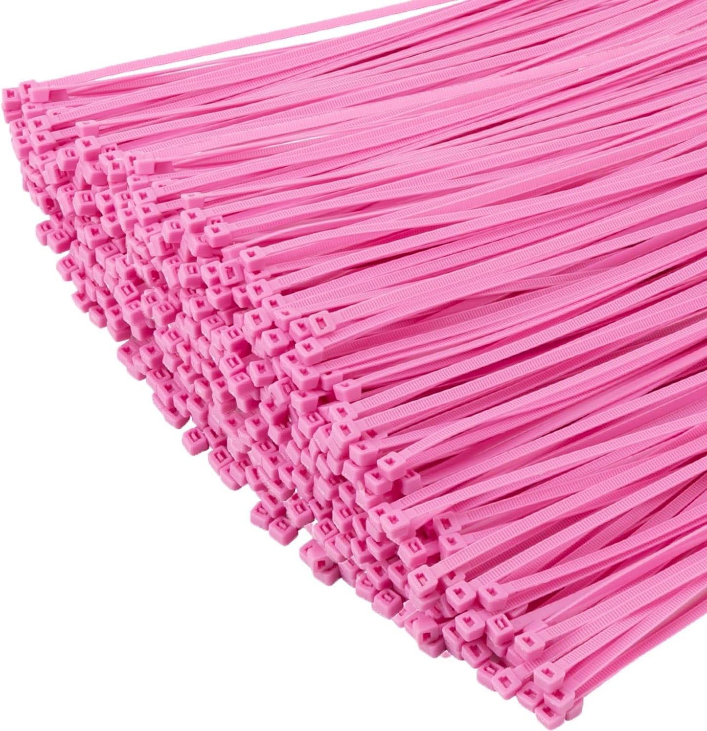 XINGO 1000 PCS Pink Zip Ties 8 Inch, 60 LBS Tensile Strength, Self-Locking Nylon Plastic Nylon PA66 Wire Ties for Indoor and Outdoor Use