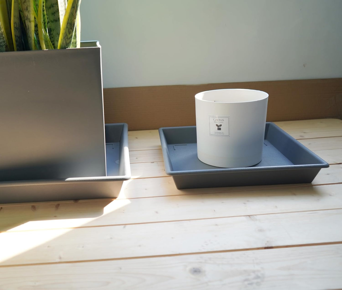 Square Plant Saucer 6 Inch 5 Pack6 8 12 14 16 18 20 Plastic Plant Saucers for Indoors Outdoors, Flower Pot No Holes Plant Drip Trays, Plant Trays for Pots Heavy Duty