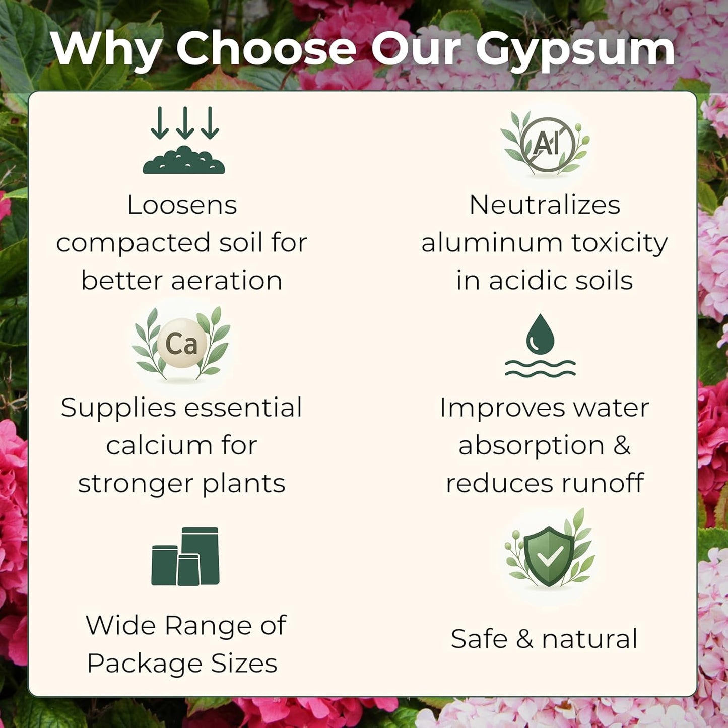 Gypsum for Soil - Calcium for Plants - Gypsum Fertilizer for Gardening, Lawn & Vegetables - Calcium for Garden (1/2 qt. - 1 lb.)