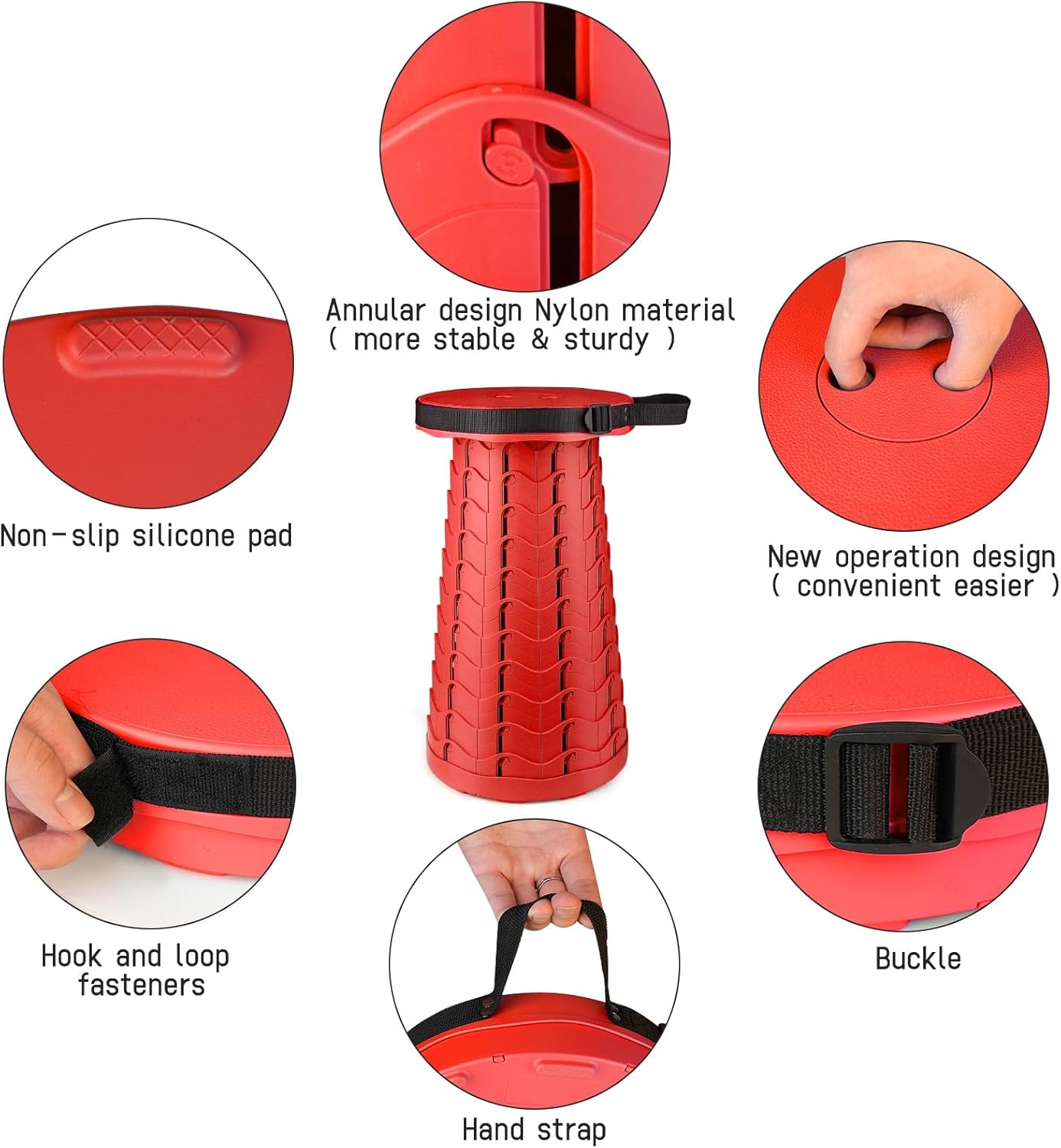 Portable & Lightweight Foldable Camping Chair for Adults, Heavy Duty Folding Stool with Adjustable Shoulder Strap, Perfect for Picnic, Beach, Backyard, and Sporting Events, Max Weight 400lbs