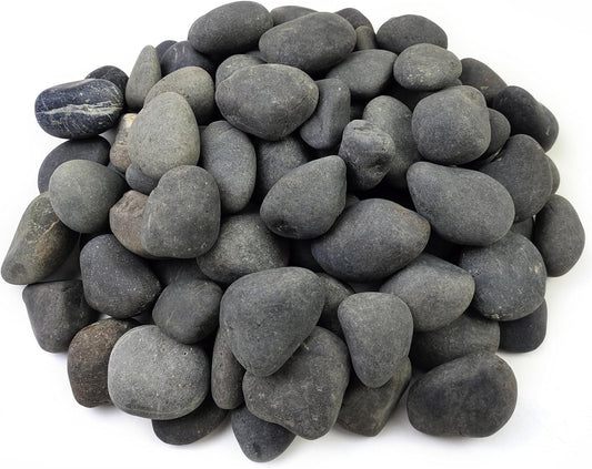 20 lbs Natural Unpolished Black Rocks Mexican Beach Pebbles, 2-3 Inch Decorative Black River Rocks for Outdoor Landscaping, Garden Paving, Plant Rocks, Fountain and Walkways