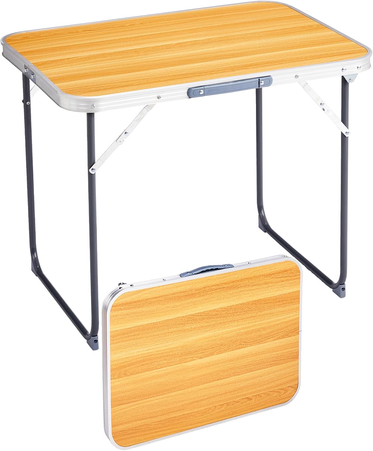 2.0 Ft Folding Portable Camping Table, RV Dining Tables for Inside, Outdoor Camping for 2 People, Tailgate, BBQ, Picnic, Cooking, Beach, Garden, Party, Yellow