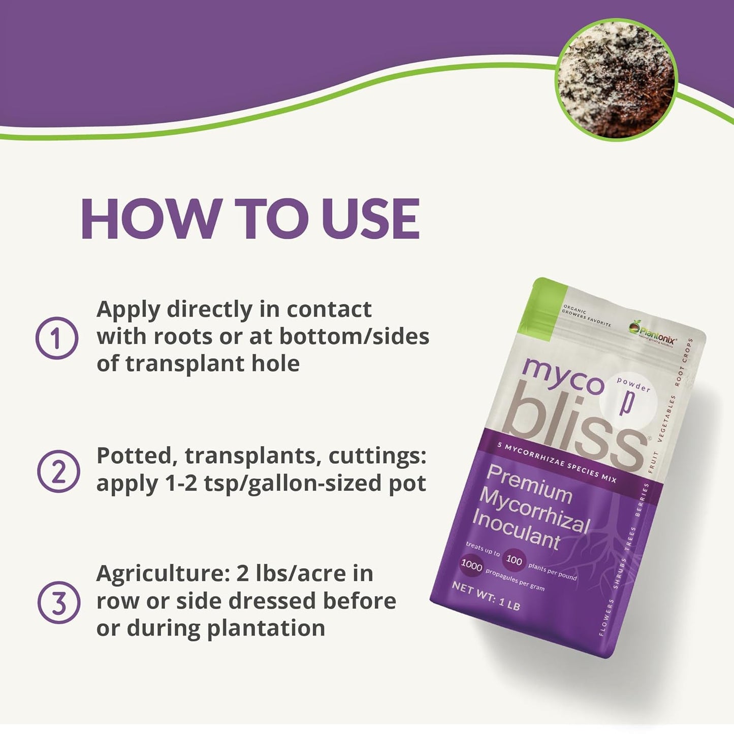 Myco Bliss Granular (2lbs) - Mycorrhizal Fungi for Plants - 5 Strain Mycorrhizal Inoculant with 1000 Propagules Per Gram - Highly Concentrated Mycorrhizae for Plants, Potting Soil, & Garden Soil