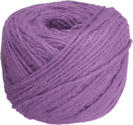 uxcell 328 Feet Natural Jute Twine String,2mm Thin Garden Twine Rope Colored Plant String Cord for DIY Art Crafts Gift Wrapping Decoration Packing Gardening Plant Hanger,Light Purple