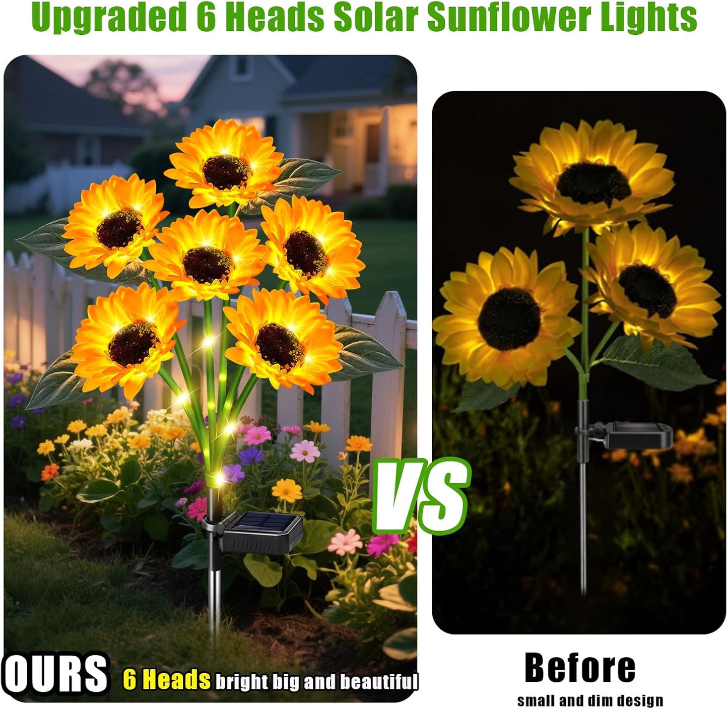 Sunflower Solar Lights Outdoor Decor, 4 Pack Solar Garden Decor 24 Waterproof Solar Sunflower Outdoor Lights for Garden Patio,Flower Bed, Pathway, Gift for Women, Mom, Grandma