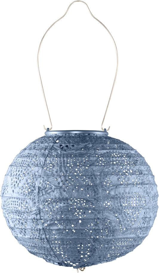 Allsop Home Garden 32026 Soji Stella Globe 8-in. Tyvek Solar Lantern (Metallic Blue)