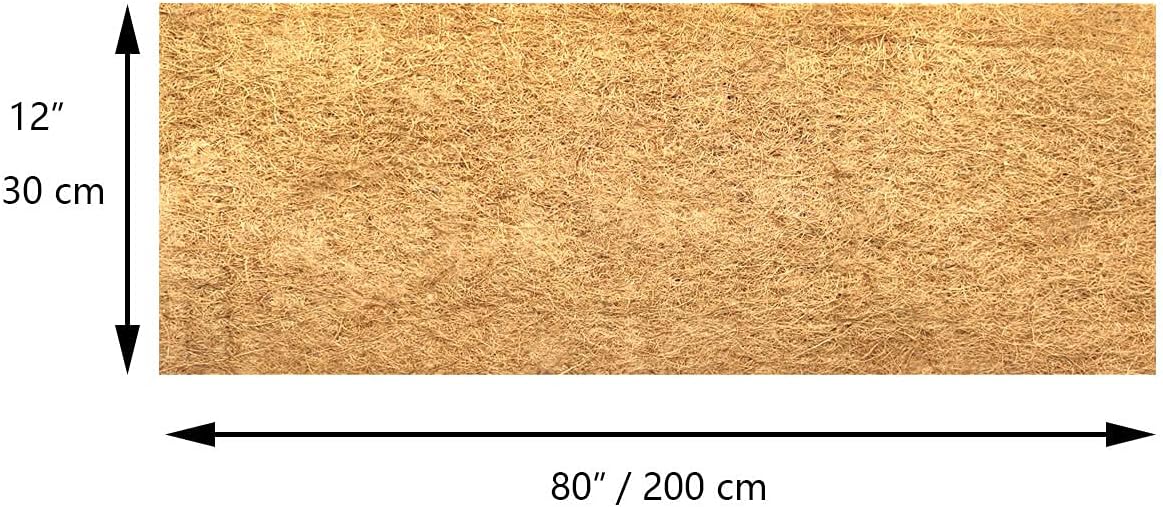 12x80 inch Natural Coco Liner Roll Coconut Coir Liner Sheets Coco Mat for Planter Window Box Flower Basket Garden Decoration Animal Pet Pad Liner