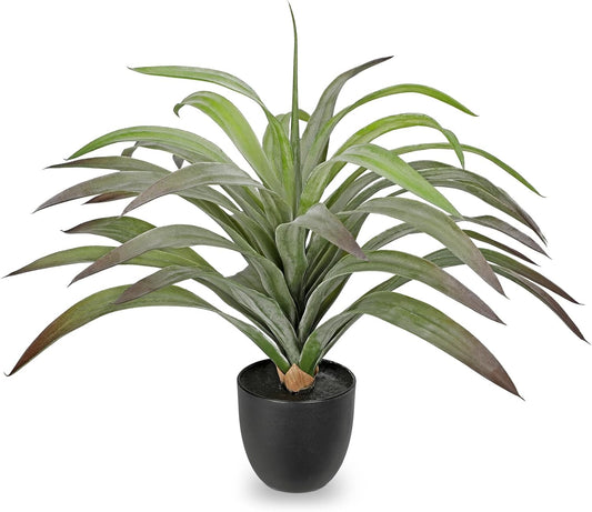 Briful Faux Agave Plant 18.1in Artificial Agave Potted Plant Fake Outdoor Plants for Home Office Living Room Bedroom Kitchen Table Decor