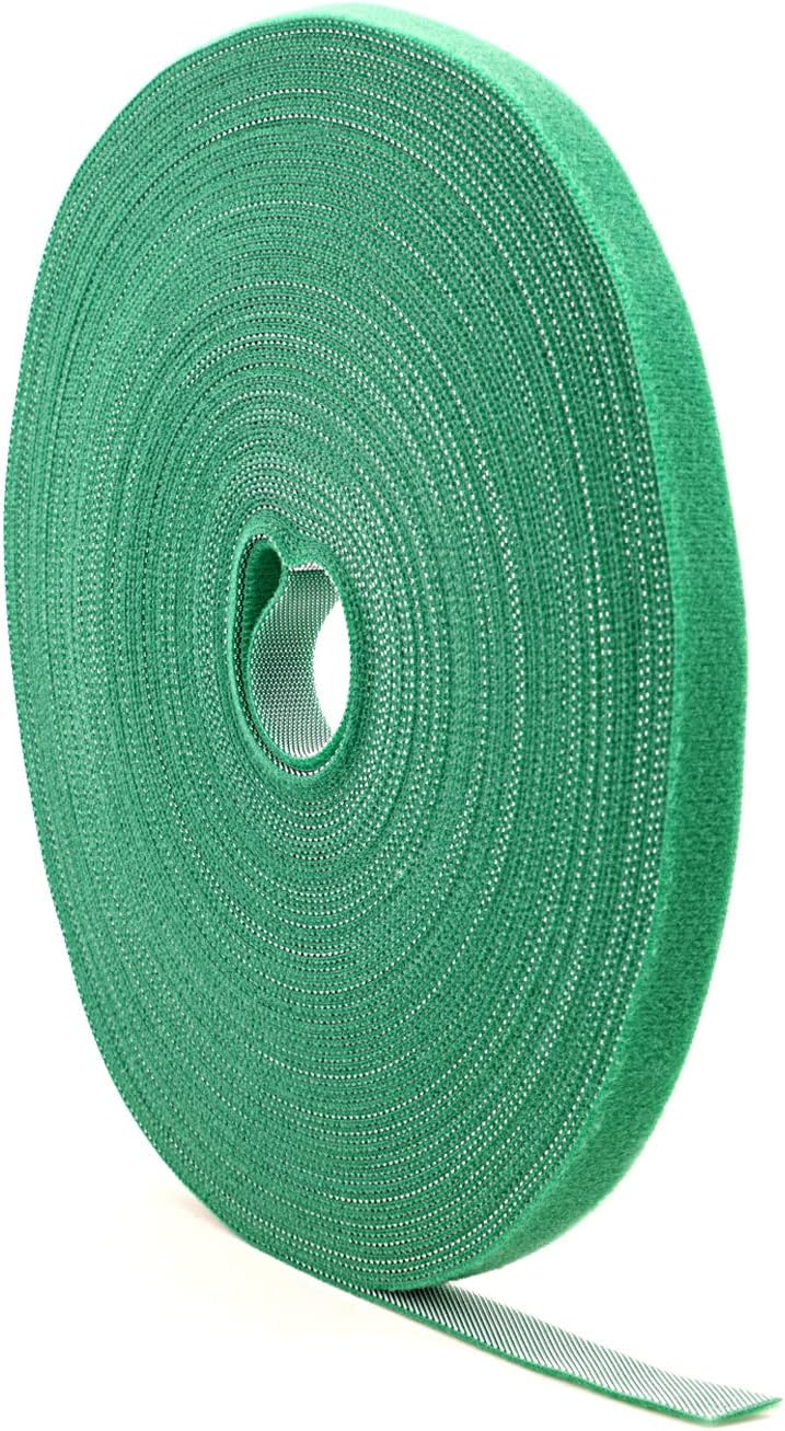 Plant Ties Hook and Loop Garden Tape Roll Gentle Double Sided Garden Stake Strap Reusable Adjustable Nylon Plant Support Ties for Climbing Plants (1/2 Inch x 82 ft, Green)