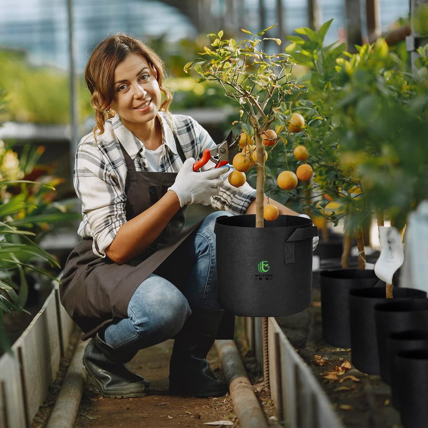 10 Gallon Grow Bags Planters for Outdoor Plants 5-Pack Plant Bags with Handles