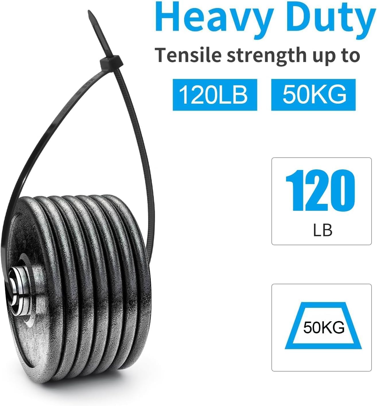 XINGO 10 Inch Green Zip Ties Heavy Duty 100 Pack, 120 LBS Tensile Strength, Premium Nylon Cable Wire Ties, Self-locking Plastic Ties for Indoor and Outdoor Use