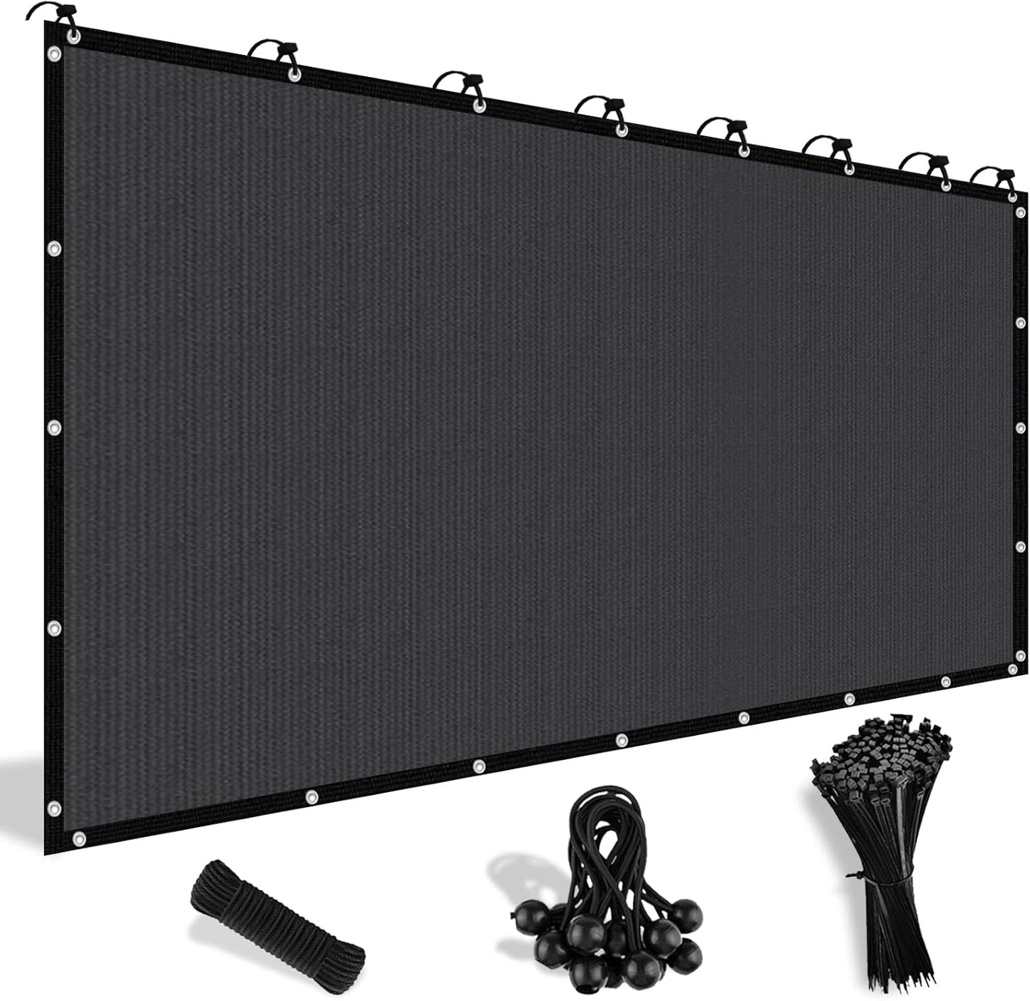 Shade&Beyond 90% Sun Shade Cloth with Grommets, 8' X 8' Pergola Shade Cover Canopy, Mesh Tarp Sun Screens for Patio, Outdoor, Garden, Backyard, Dark Gray