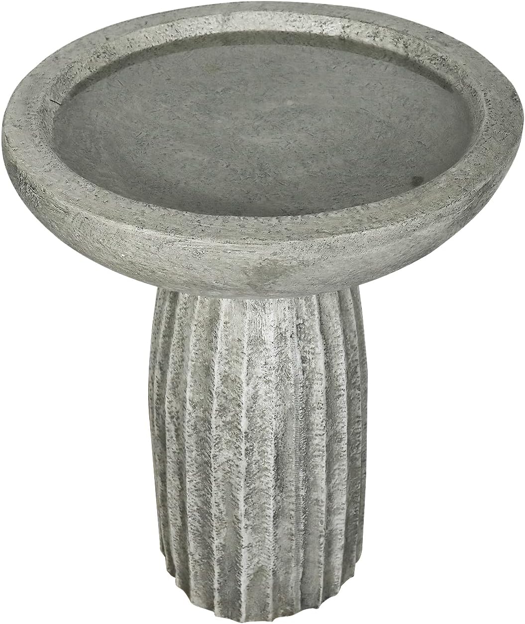 24.4" Tall Outdoor Concrete Bird Bath – Stone-Look Pedestal Birdbath for Garden, Lawn, Yard, and Backyard Décor