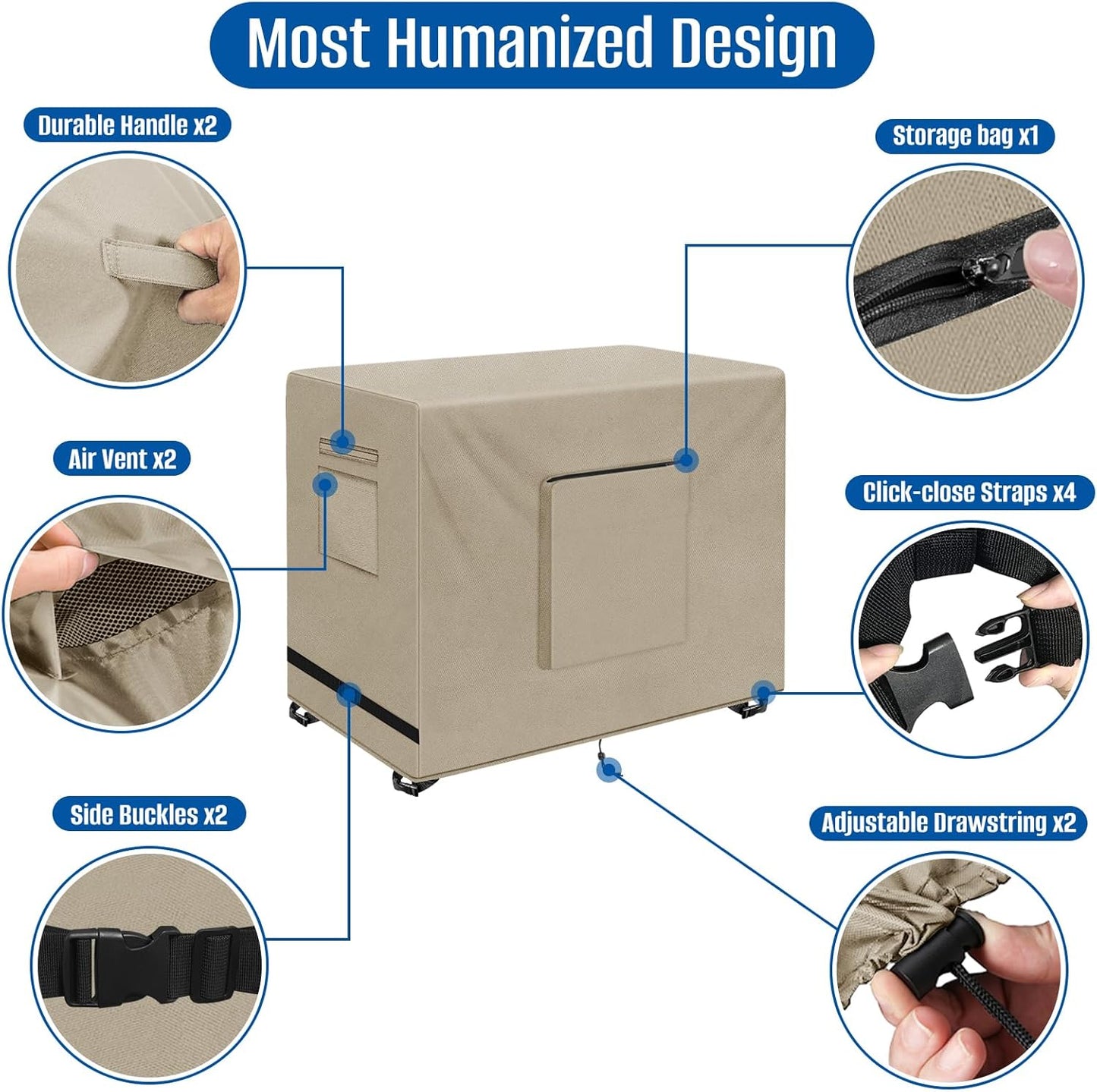 SIRUITON Outdoor Bar Cart Cover for 60 Inch Portable Outdoor Table, Heavy Duty 600D Oxford Fabric Outdoor Waterproof BBQ/Worktable Metal Movable Table Cover