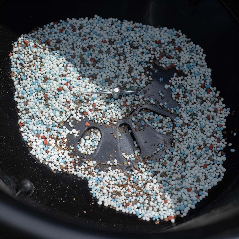 Titan Attachments 50 lb Professional Fertilizer Push Broadcast Spreader, Spreads 10 to 12 FT, Lawn Care and Ice Melter, Yard Tool