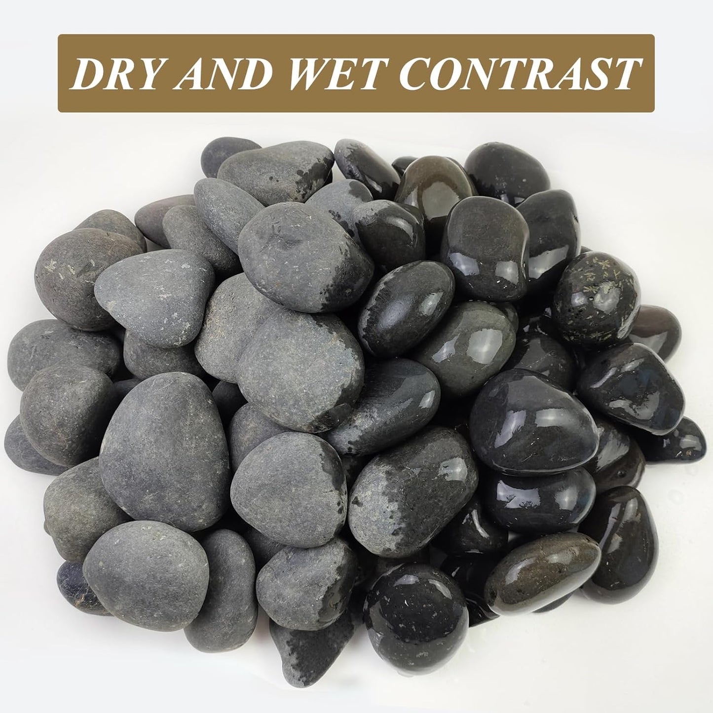 20 lbs Natural Unpolished Black Rocks Mexican Beach Pebbles, 3-4 Inch Decorative Black River Rocks for Landscaping, Planters, Garden Paving, Walkways, Plant Rocks and Outdoor Decorayive Rocks