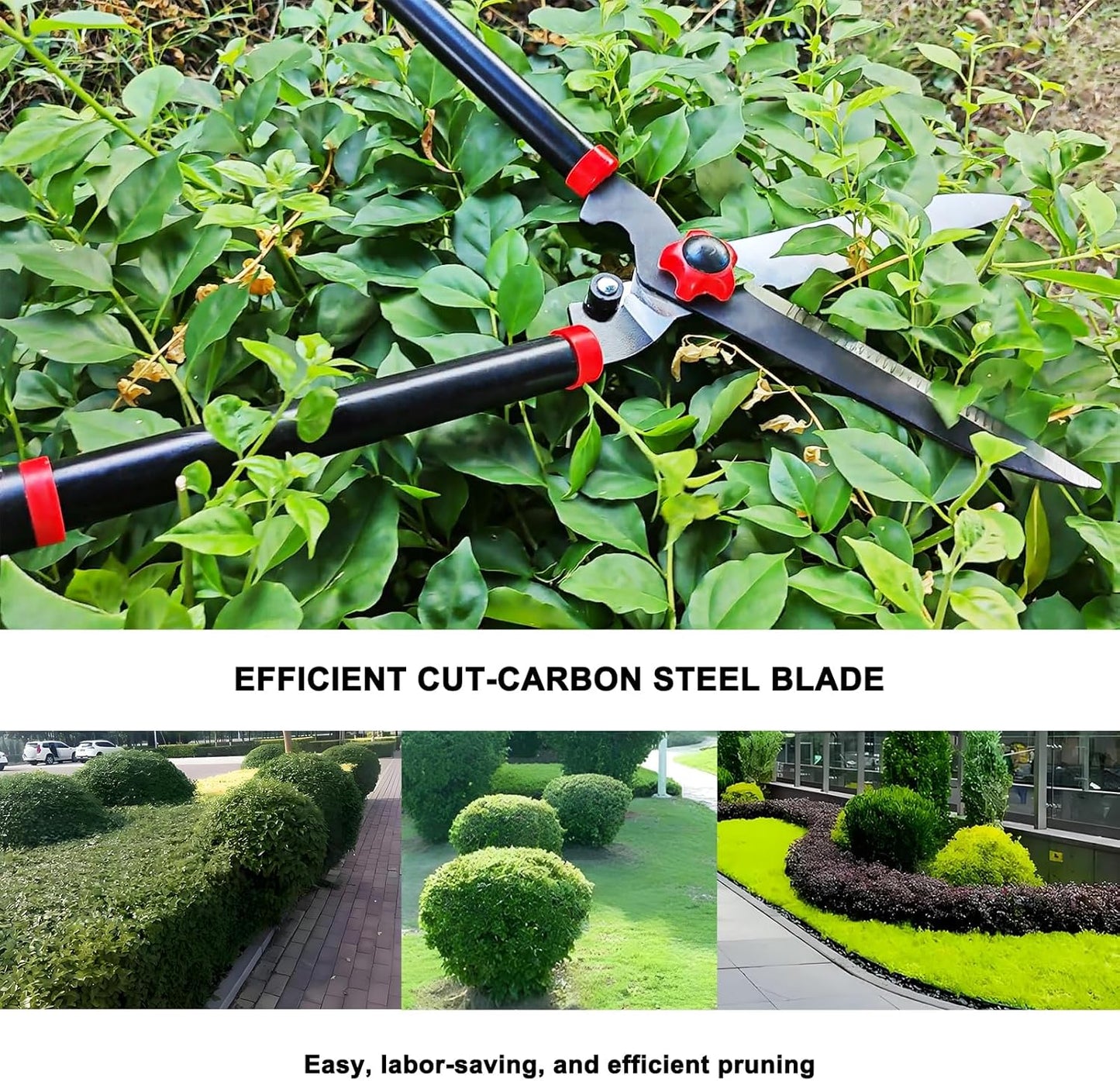 Garden Hedge Shears Heavy Duty with 22.8"-30.3" Extendable Handle, Plant Cutting Scissors -Lawn Pruners - Yard and Garden Tools
