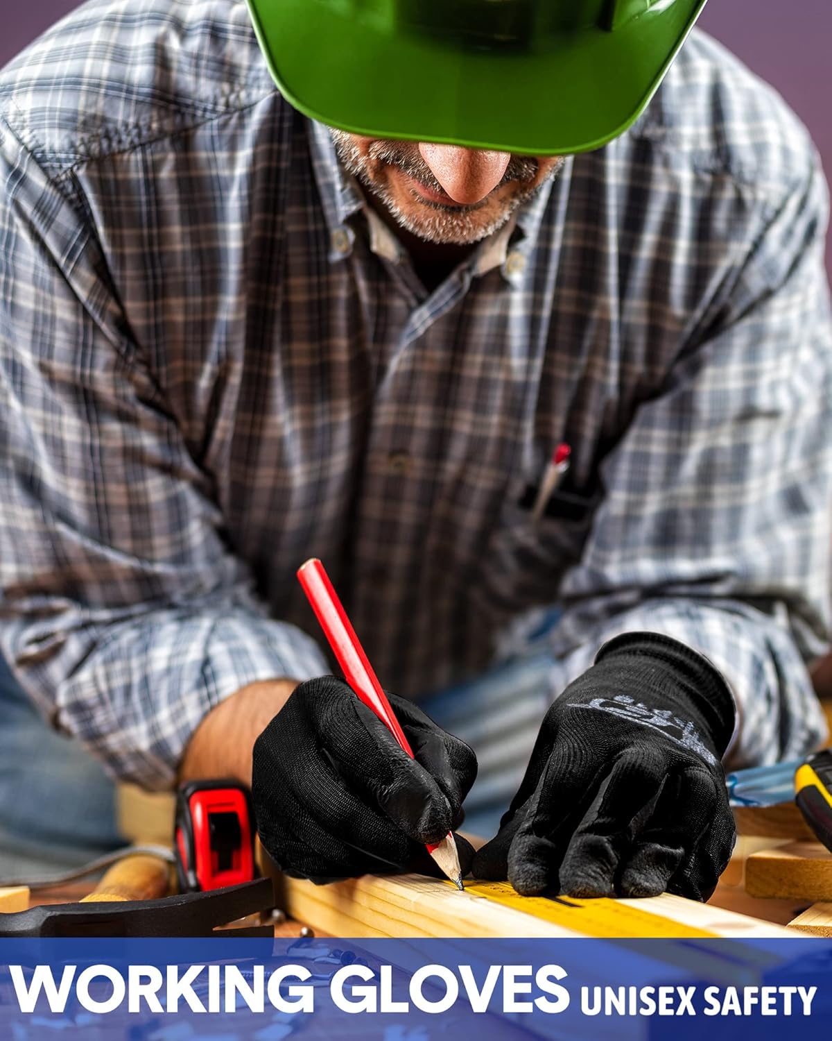 Nuogo 24 Pairs Gardening Gloves for Men Women Rubber Coated Landscaping Work Gloves Safety Work Construction